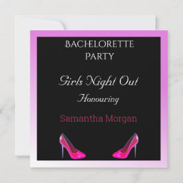 Inbjudan till Bachelorette Party Black Red Shoes