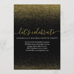Inbjudan till Bachelorette Party-gruppen Guld Glit