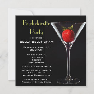 Inbjudan till Bachelorette Party Martini Glass