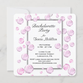 Inbjudan till Bachelorette Party Rosa Bubbles