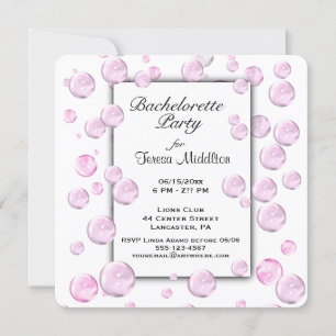 Inbjudan till Bachelorette Party Rosa Bubbles
