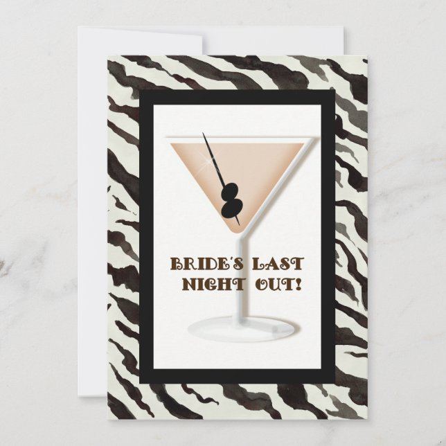 Inbjudan till Bachelorette Party - Zebra 'n Leopar (Framsida)