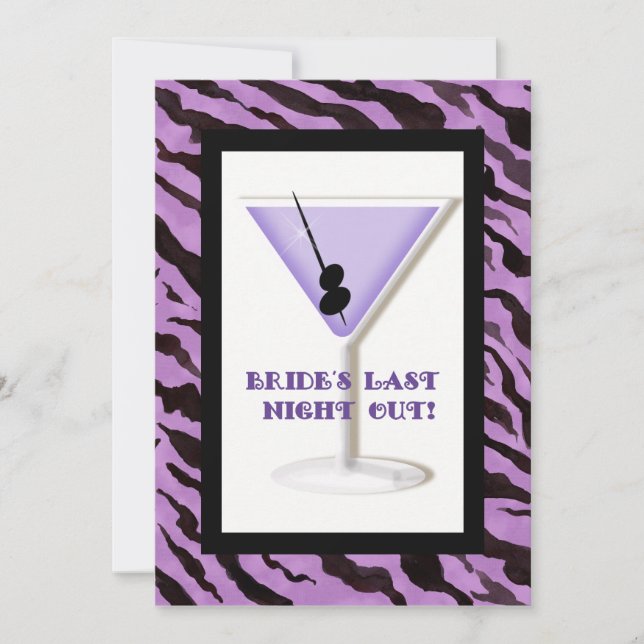 Inbjudan till Bachelorette Party - Zebra 'n Leopar (Framsida)