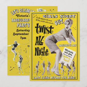 Inbjudan till Bachelorette Retro Dance-partiet