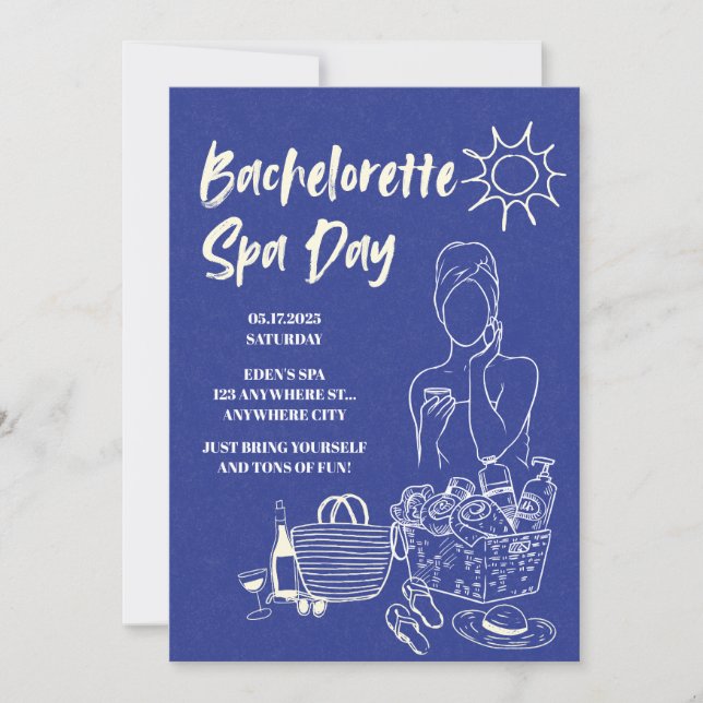 Inbjudan till Bachelorette Spa Day (Framsida)