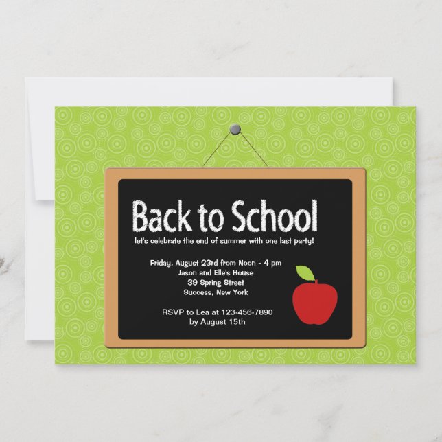 Inbjudan till Back to school Blackboard (Framsida)