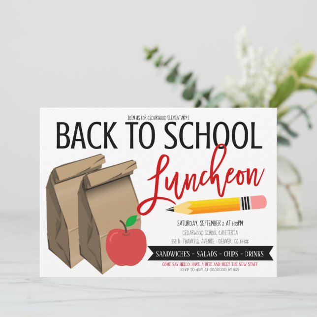 Inbjudan till Back to school Luncheon (Stående Fram)