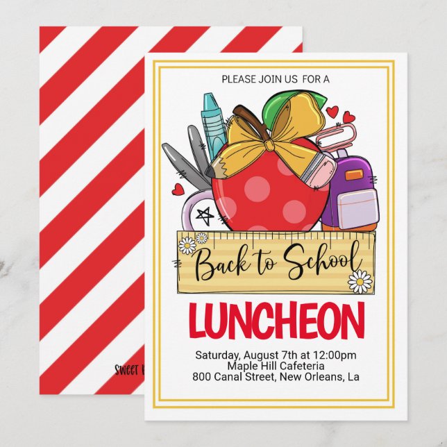 Inbjudan till Back to school Luncheon (Fram/baksida)