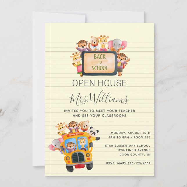 Inbjudan till Back to school Open House (Framsida)