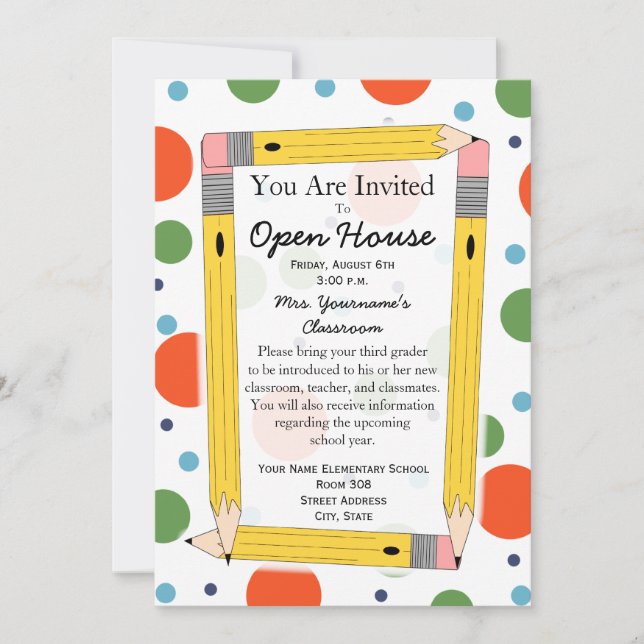 Inbjudan till Back to school Open House (Framsida)