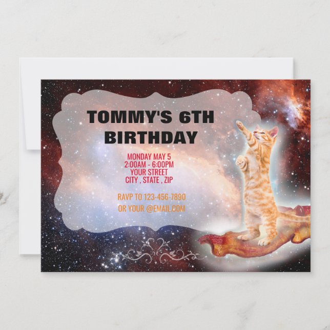 Inbjudan till Bacon Cat Funny (Framsida)