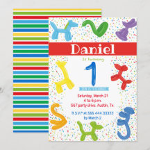 Inbjudan till ballonger för första födelselagar