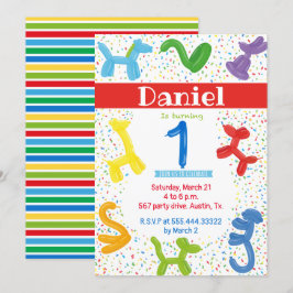 Inbjudan till ballonger för första födelselagar