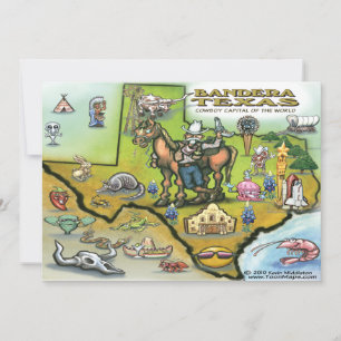 Inbjudan till Bandera TEXAS Karta