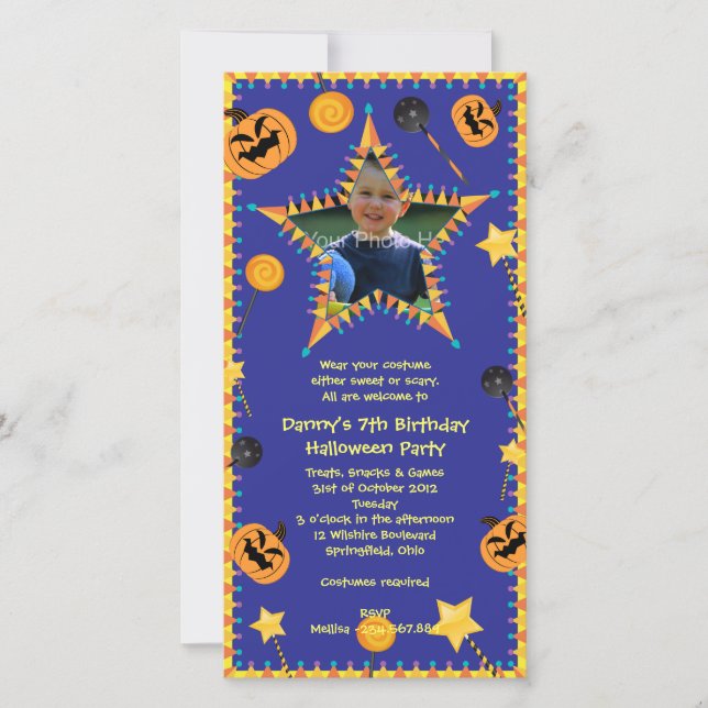 Inbjudan till barn Birthday Hallowen Costume Party (Framsida)