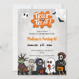 Inbjudan till Barn Bus eller godis Halloween fest