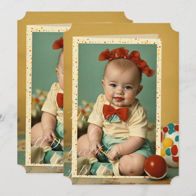 Inbjudan till barn på födelsedagen (Fram/baksida)