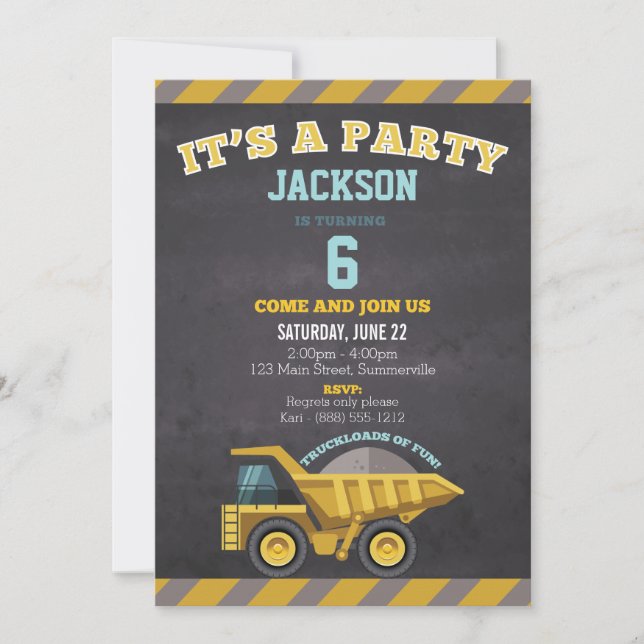 Inbjudan till barn på födelsedagen (uppbyggnad) (Framsida)