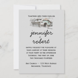 Inbjudan till Barn Sketch-Landsbyggsbröllop