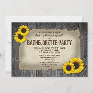 Inbjudan till Barn Wood Solros Bachelorette-partie