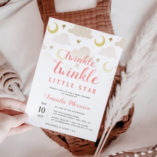 inbjudan till barnduschning med en liten stjärna (Skapare uppladdad)