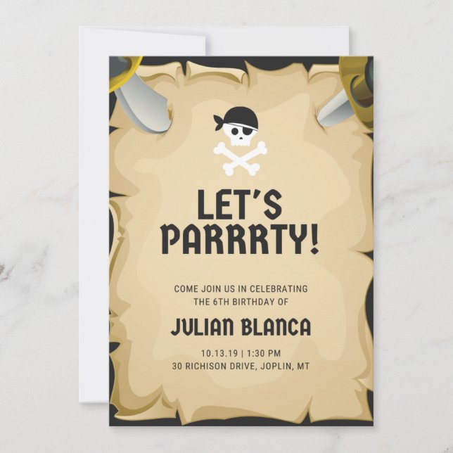 Inbjudan till barns födelsedag (Framsida)