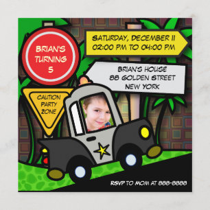 Inbjudan till Barns födelsedag: 052 Polis