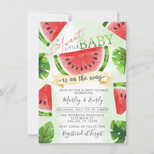 Inbjudan till barnskor med Tropical Red Watermelon
