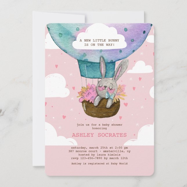 Inbjudan till barnskor på flygande High Bunny (Framsida)