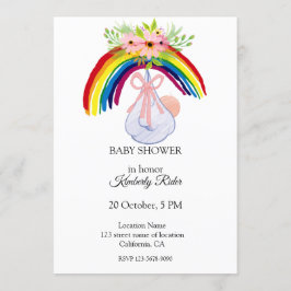 Inbjudan till barnskuret för vattenfärgsregnbåge