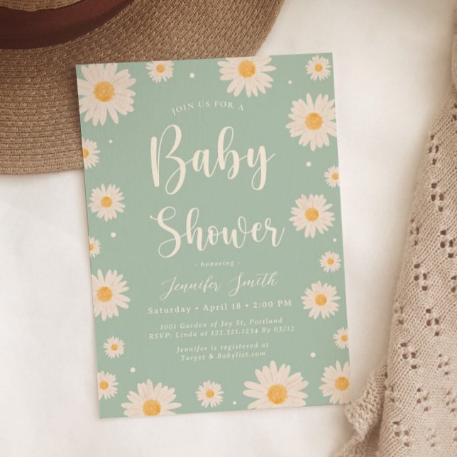 Inbjudan till barnskuvret i gröntens Daisy Blommig (Skapare uppladdad)