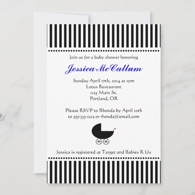 Inbjudan till Barnvagn Silhouette - ljusblå (Framsida)