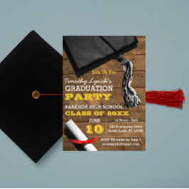 Inbjudan till Barnwood Tassel Guld Studenten