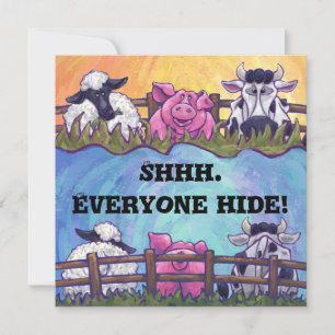 Inbjudan till Barnyard Animal Surprise Party Party