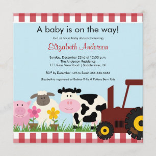 Inbjudan till Barnyard Animals Babyskon