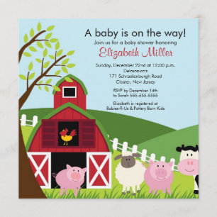 Inbjudan till Barnyard Animals Babyskon