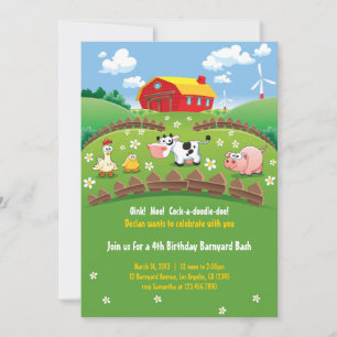 Inbjudan till Barnyard Farm Barns födelsedag