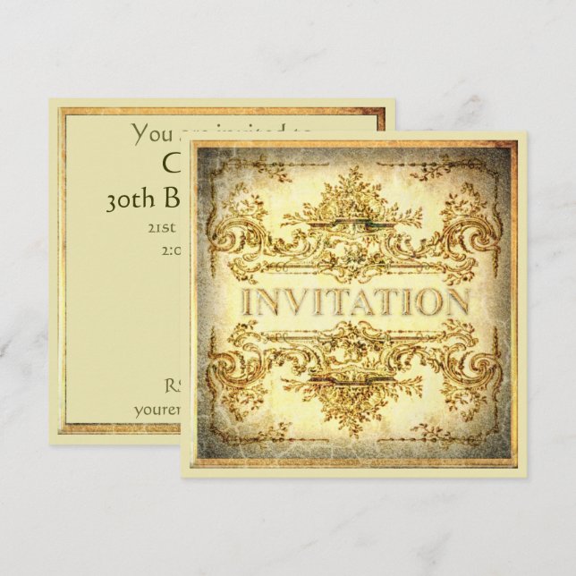 Inbjudan till Baroque-prydnadsgrupp (Fram/baksida)