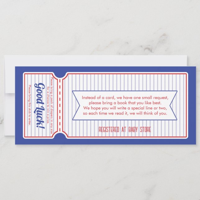 Inbjudan till Baseball Biljett (Baksida)