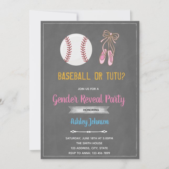 Inbjudan till Baseball eller balett-gender (Framsida)