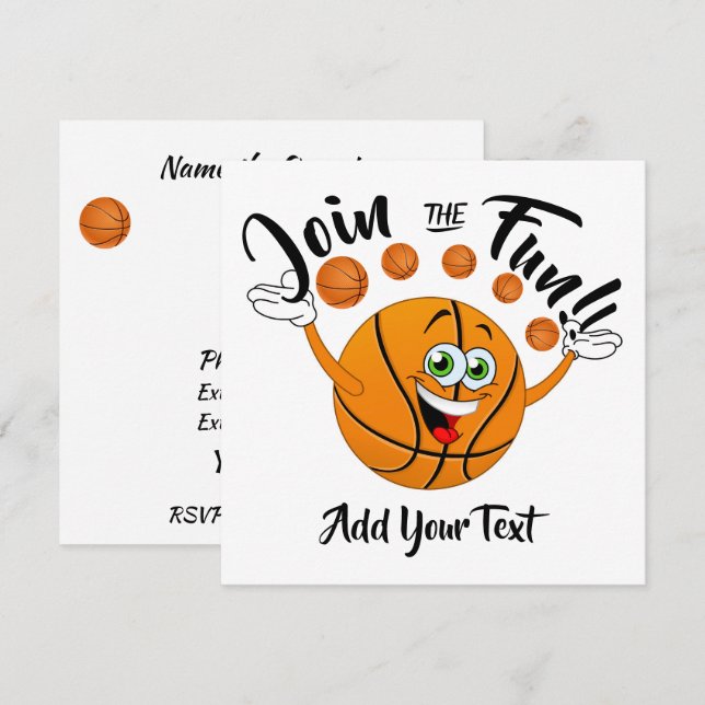 Inbjudan till basketfest (Fram/baksida)