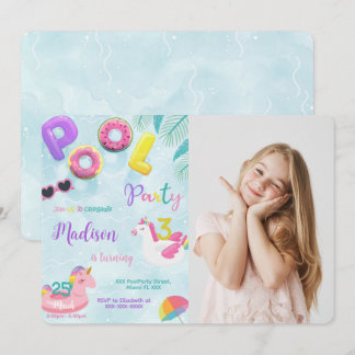 Inbjudan till bassäng på födelsedagen, inbjudan ti