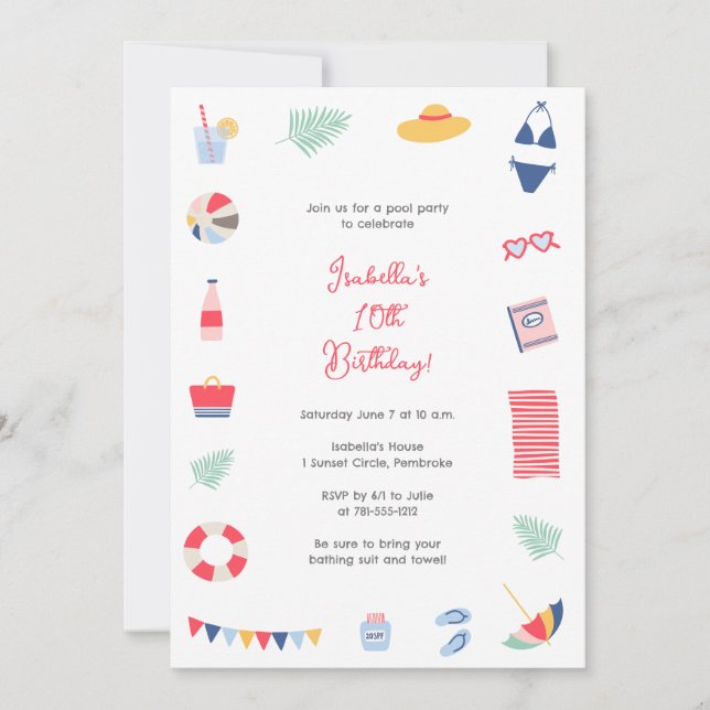Inbjudan till bassäng-partiet (Framsida)