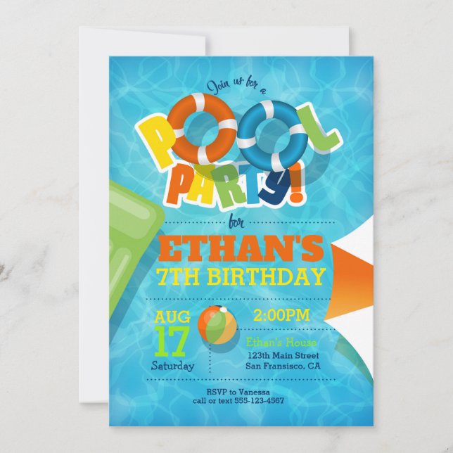 Inbjudan till bassäng-partiet - Bassäng/sommaren I (Framsida)