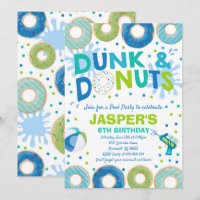 Inbjudan till bassäng-partiet Dunk och Donuts Bass