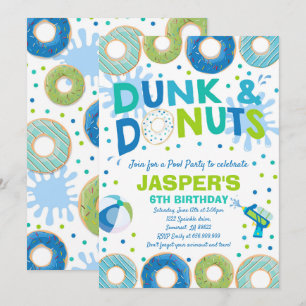 Inbjudan till bassäng-partiet Dunk och Donuts Bass