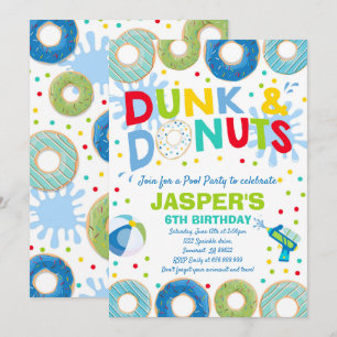 Inbjudan till bassäng-partiet Dunk och Donuts Bass