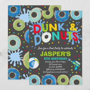 Inbjudan till bassäng-partiet Dunk och Donuts Bass
