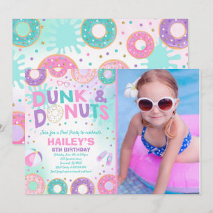 Inbjudan till bassäng-partiet Dunk och Donuts Bass