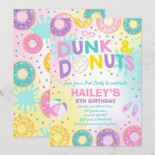 Inbjudan till bassäng-partiet Dunk och Donuts Bass